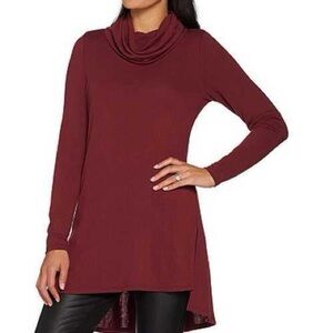 Lisa Rinna Collection Maroon Cowl Neck Sweater XL